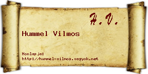 Hummel Vilmos névjegykártya